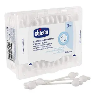 Chicco Cotton Buds 60 Pcs (With Ear Drum ProtectionWhite)