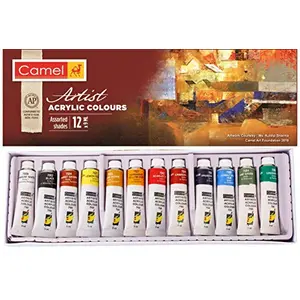 Camel Artist Acrylic Color Box 9ml tubes 12 Shades