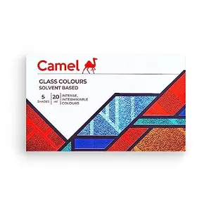 Camel Solvent Based Glass Color - 20ml Each 5 Shades