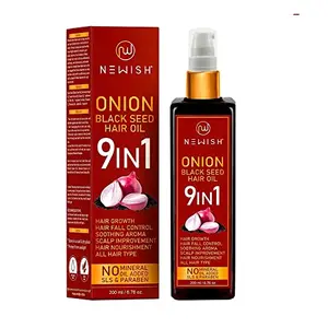 Newish Onion Hair Oil for Hair Growth and Hair Fall Control - With Black Seed Oil Extracts - 200 ml