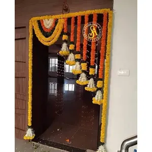 Divyakosh Marigold Flower Full Door Decoration | Decoration Items for Home Main Door MandirEventParty|Thoranam for Entrance Door Torans for Entrance DoorBanderwal for Home Door |