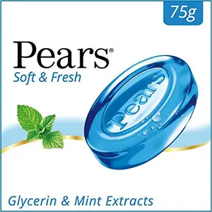 Pears Soft & Fresh Soap - 98% Pure Glycerin & Mint Extracts - 75 g (Pack of 3)