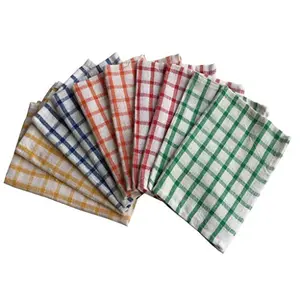 Lushomes Cotton Small Checked Kitchen Towels (31 x 46 Cms Pack of 10 Pcs)