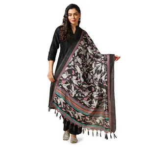 Satrani Women's Art Silk Printed & Tassel Traditional Dupatta