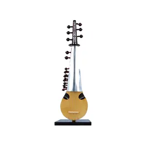 Silkrute Decor Classical Miniature Sarod, Handcrafted Music Instrument Miniature Acoustic Sarod, Dark Red Color
