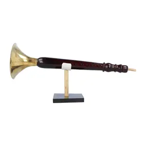 Silkrute Decor Classical Miniature Shanai, Handcrafted Music Instrument Miniature Acoustic Shanai, Dark Red Color