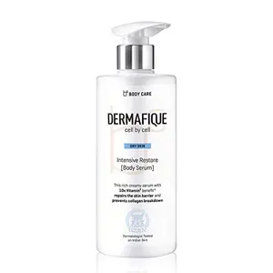 Dermafique Intensive Restore Body Serum Body Lotion for Dry Skin 10x Vitamin E Deeply hydrates and moisturizes Repairs Skin Barrier Dermatologist Tested (300 ml)