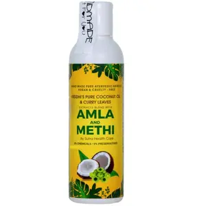 Vriddhi Amla Hair Oil with Methi & Curry Leaves - Ayurvedic Hair Oil for Hair Fall Dandruff Promotes Hair Growth Healthy Scalp - 200ml