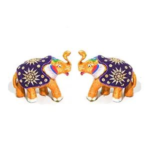 DreamKraft Paper Mache and Pure Rajasthani Lac Showpiece Elephant for Home Decor Standard Yellow