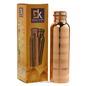DreamKraft 100% Pure Handmade Copper Water BottleJoint Free & Leak Proof for Ayurvedic Health Benefits -1000ml
