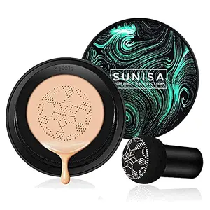 TYAGEN-II Sunisa 3 in 1 CC and BB Water Proof Foundation Concealer Cream with Air Cushion Mushroom (Natural)