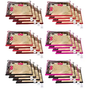 Kuber Industries Single Saree Covers With Zip|Saree Packing Covers For Wedding|Saree Cover Set Of 24 (Multicolor)