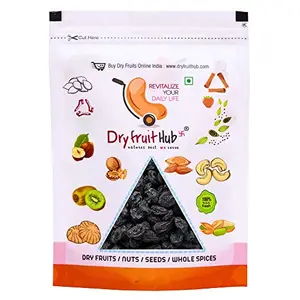 Dry Fruit Hub Black Raisins with Seed 400gmSeeded Black RaisonsAfghan Black Kismis Kali Kishmish With Seeds Pack Of 400gm