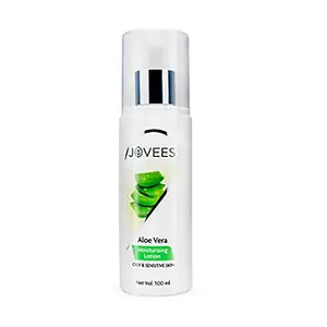 Jovees Herbal Aloe Vera Moisturising Lotion |With Sandal And Peach Extract |Nourishes Heand Hydrates Skin | For Oily & Sensitive Skin 100ml