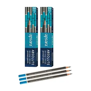 Apsara Absolute Extra Dark&Strong Premium Pencil|Set Of 2 (20 Pencils) With 2 Eraser&2 ner|Grey