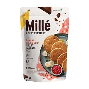 Mille Banana Choco-Chip Millet Pancake | NO MAIDA | | High Plant Protein | Low Carbs | Low GI Millet Grain | No Refined Sugar | 250 grams