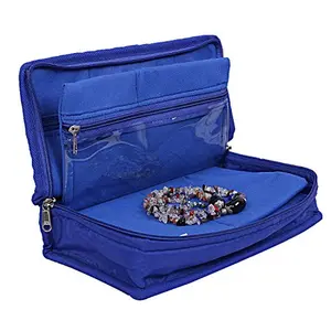 Kuber Industries Polyester Quilted Jewellery kit (Blue) - CTKTC8749