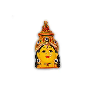 pujacelebrations Varalakshmi Devi Decorated Metal Face (Yellow Height : 8 inches Breadth : 4 inches)