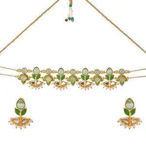 VOYLLA Forever More Lotus Choker Necklace Set