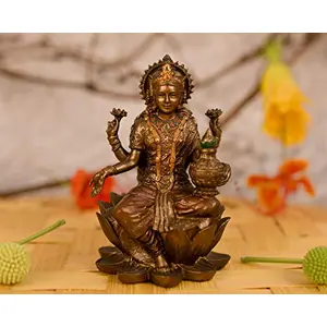 Collectible India Goddess Lakshmi Idol Hindu Laxmi Goddess Statue Home Office Decor (Size 8cm x 5cm)