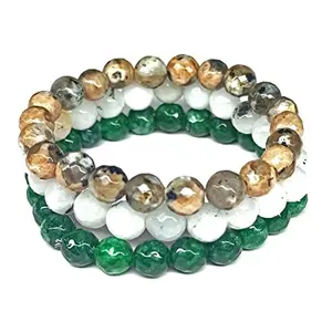 DAIVYA WELLNESS Jewellery Bracelet for Women and Men (Pack of 3 Bracelet) : Natural Healing Stone Bracelet with Reiki | Multicolour | Fashion Jewellery