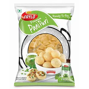 Frylo Ready to Fry Multigrain Poochkas/Golgappa | Panipuri Packet | FREE Street Masti Pani Puri Paste (Pack of 1)