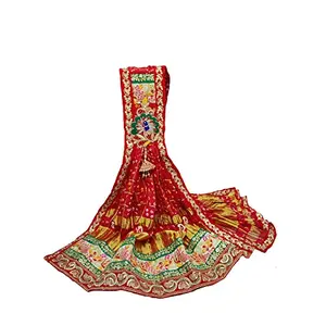 RANISATIYA Marwadi Rajasthani Bandhani ColorStole-Set Pallhu Odhana Pure Ghatchola Fabric Chunri Piliya & Pomcha