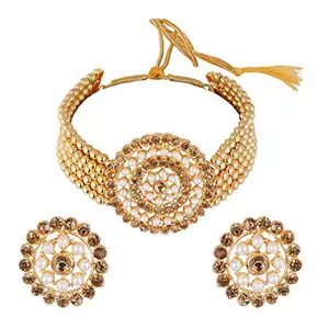 Golden Grace Fashion Jewellery and Pearl Necklace Set for Women