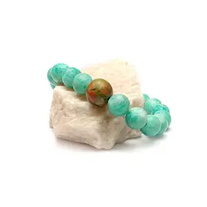 Chitshakti Lab Certified Semi-Precious Bracelet | Unisex both for Men & Women | 18beads Stretchable Bracelet | Natural Crystal Healing Stone | Best for Gifting
