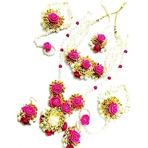 Sanvatsar Home Handmade Jewellery set for Haldi Shower Mehndi Godbharai Set For Women/Girls. Floral Jewellery Set Jewellery Gift (k)