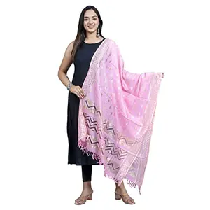 Chaukhat Designer Rassal Nylon With Self Zari Weaving Dupatta For Women And Girls 2.25 Mtr Free Size (101)