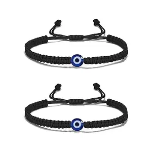 SUSVIJ Evil Eye Bracelets Good Luck Bracelet Adjustable String Amulet for Women Men Teen Boys Girls (Set of 2)