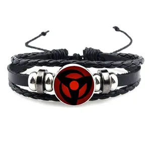 RVM Jewels Anime Naruto Sharingan Leather Bracelet Cosplay Accessory For Boys and Men