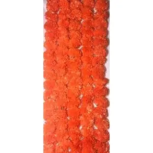 Phool Mala Artificial Flower (4.5 feet Orange)- Pack of 5 Pieces