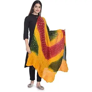 Le Reliable Women's Solid Plain Chiffon Dupatta Size 2.25 Meters With Lace Casual Use For Women/Girls