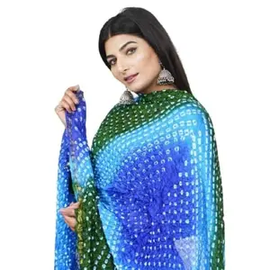 Le Reliable Women's Solid Plain Chiffon Dupatta Size 2.25 Meters With Lace Casual Use For Women/Girls