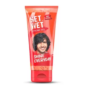 Set Wet Styling Hair Gel for Men - Shine Everyday 50gm | Light Hold High Shine |For Long Hair| No Alcohol No Sulphate