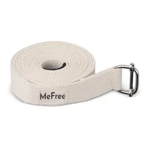 MeFree Organic Cotton Yoga Strap |9-ft Length|Durable and Adjustable| Yoga Belt for All Levels of Asanas| Flexibility|and Stretching