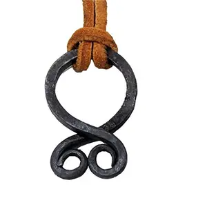 NauticalMart Viking Troll Cross Pendant - Hand-Forged Iron - Norse/Medieval/Jewelry/Skyrim Leather Iron