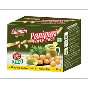 Chaman Pani Puri Golgappe Puchka Party kit with 2 Flavours of Pani 170g