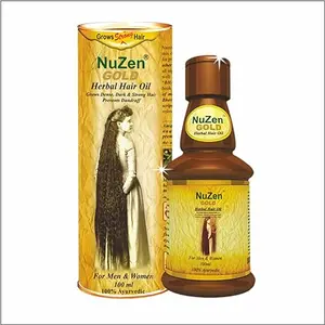 Nuzen Gold Herbal Hair Oil - 100% Pure Herbal Hair Oil Grows New Dense Dark & Strong Hair Prevents Dandruff 100% Ayurvedic and can be used both by Men & Women - 100ml
