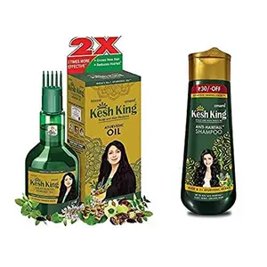 Kesh King Ayurvedic Scalp and Hair Oil 100ml & Anti Hairfall Shampoo 200ml Combo