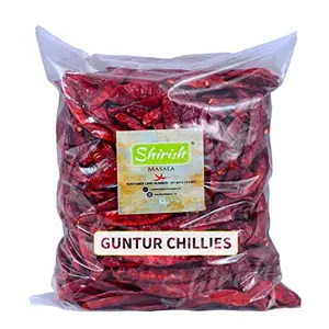 Shirish Masala Guntur Mirchi (Stemless) (Sortex clean)- Hot Dried Red Chilli - 100 Grams/Sabut lal Mirch/Red Chilli whole