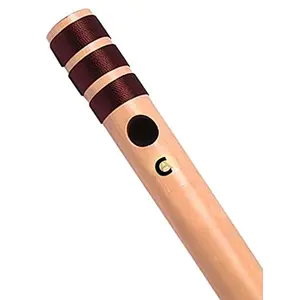 AIBANA Beginners tes C Natural Medium Right Hand 8 Hole Bansuri Musical Instrument Size 19inch 48 cm (Brown)