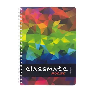 Classmate Soft Cover 6 Subject Spiral Binding Notebook Single Line 300 Pages ( Assorted )