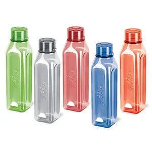 Milton Prime 1000 Pet Water Bottle Set of 5 1 Litre Each Assorted | BPA Free | 100% Leak Proof | Office Bottle | Gym Bottle | Home | Kitchen | Travel Bottle | Hiking | Treking Bottle
