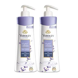 Yardley London English Lavender Moisturizing Body Lotion Germ shield 400ml [350ml +50ml free] (Pack of 2)