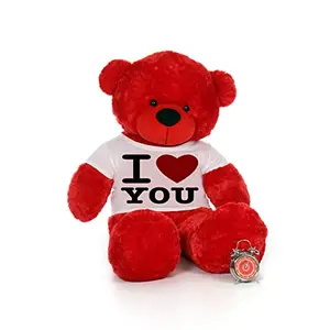 Toy Joy SOFT TOYS Soft Toys Big Teddy Bear Wearing Happy Valentine Day T-Shirt 3 feet red_T Shirt_Happy Valentine Day 06