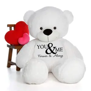 Toy Joy SOFT TOYS Big Teddy Bear for Gift of Any Occasion Wearing a Ã¢¬ÅYou and me Forever and Always T-Shirt 3 feet White