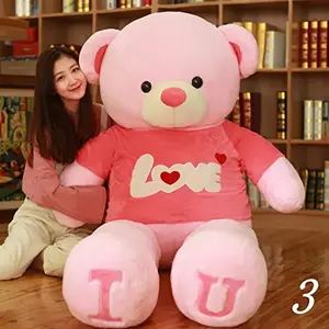 Toy Joy SOFT TOYS Long Soft Lovable hugable Cute Giant Life Size Teddy Bear. (New Soft Toys 100 Cm Love Teddy Pink)